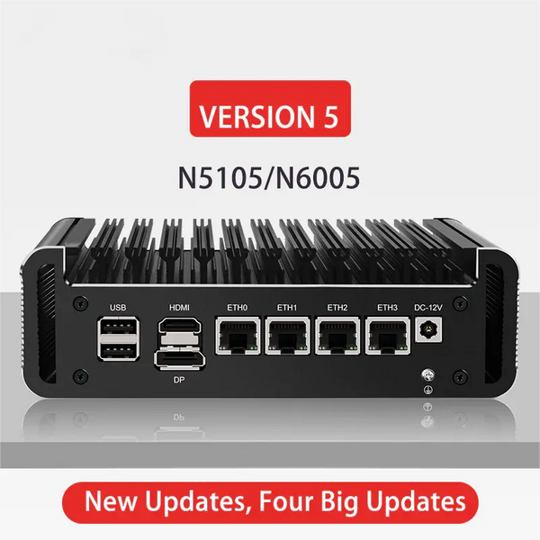 UPGRADE I226-V5 N5105 SOFTROUTE MINI-HOST /OPENWRT/PVE/ESXI FANSLESS ENERGY SAVING PC